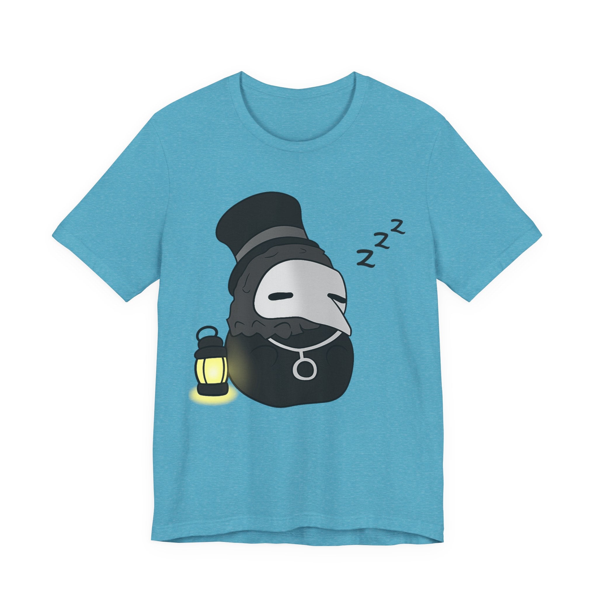 Sleeping Plague Doctor T-Shirt — Cute Goth Mask Tee with Lantern