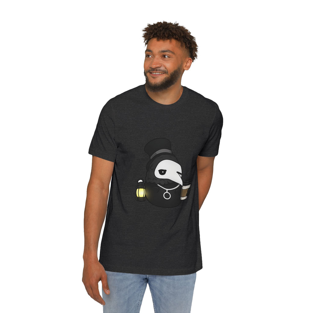 Plague Doctor Coffee Tee — Cute Dark Aesthetic T-Shirt