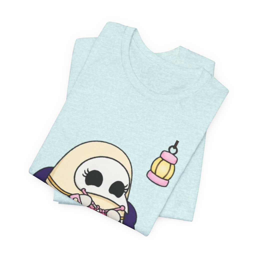Plague Doctor Cozy Crochet T-Shirt — Cute Dark Aesthetic Crafter Tee