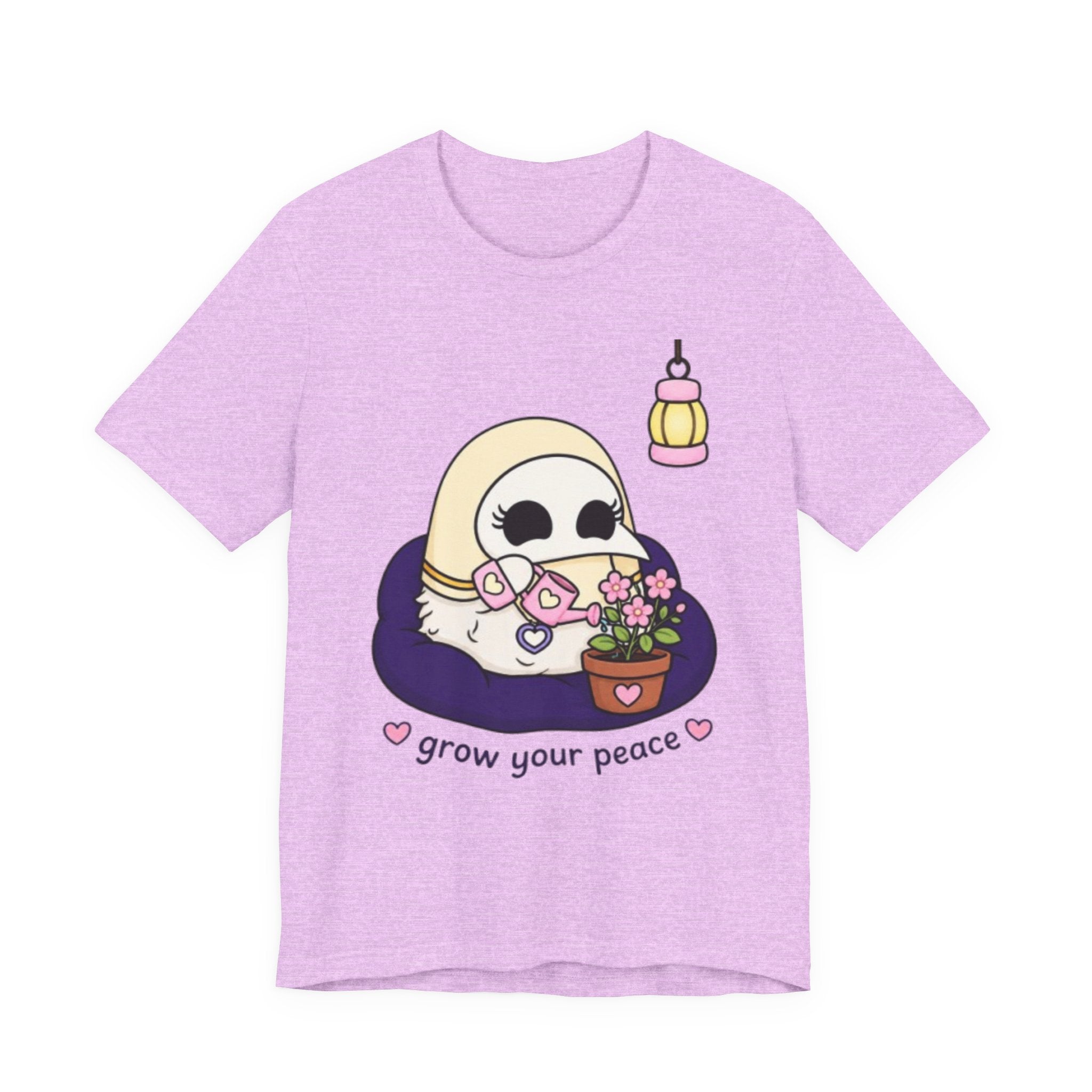 Plague Doctor Grow Your Peace T-Shirt — Cute Dark Aesthetic Plant Lady Hobbies Tee