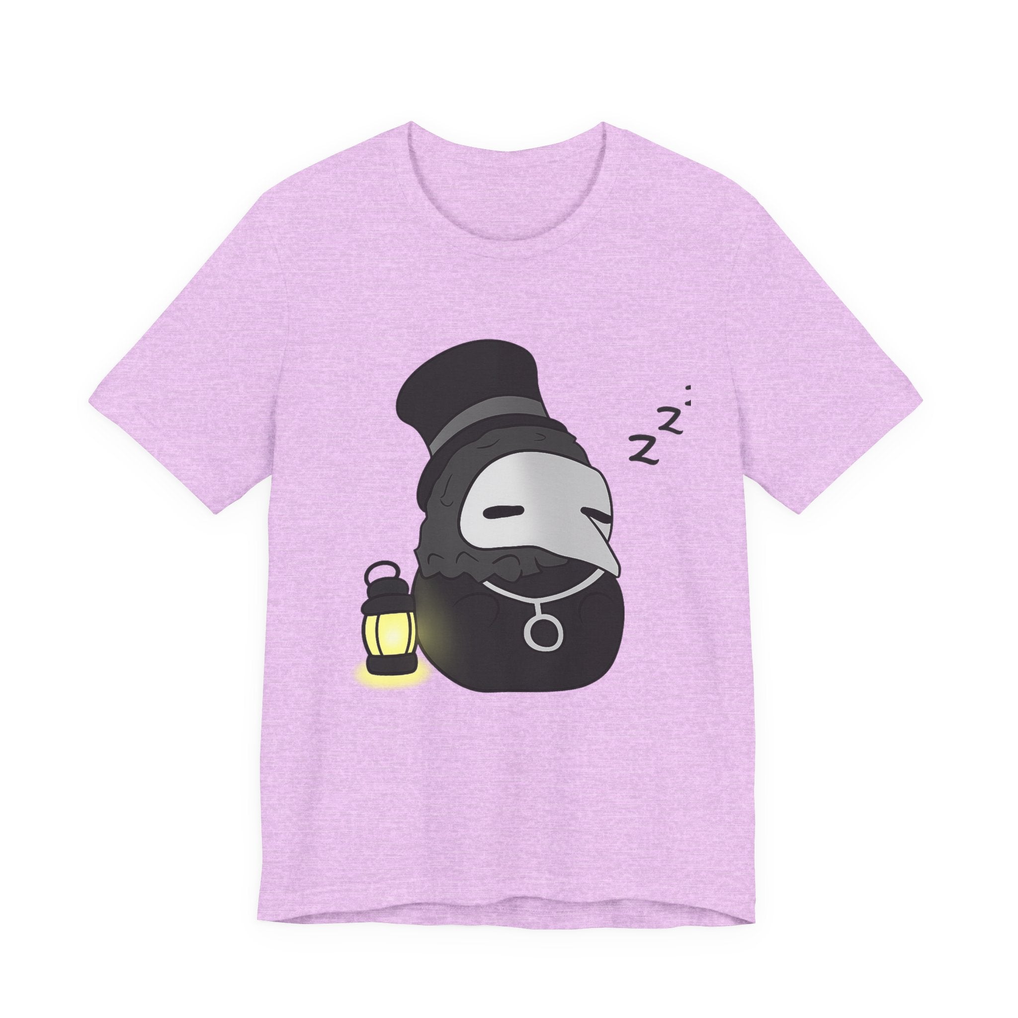 Sleepy Plague Doctor Tee — Cute Gothic Lantern Graphic T-Shirt