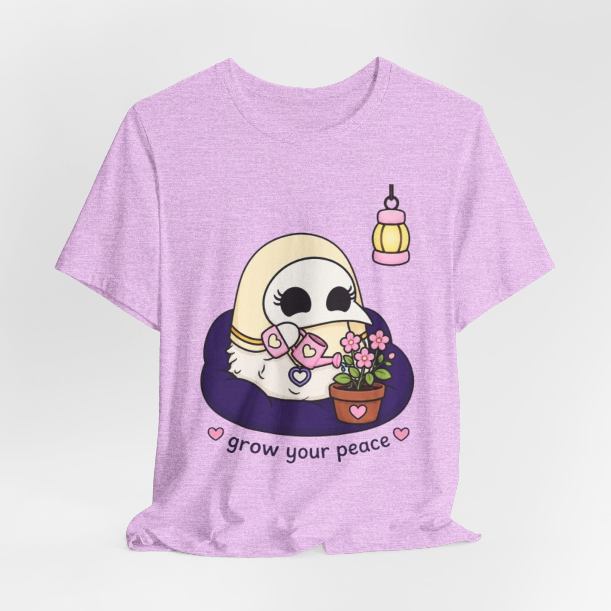 Plague Doctor Grow Your Peace T-Shirt — Cute Dark Aesthetic Plant Lady Hobbies Tee