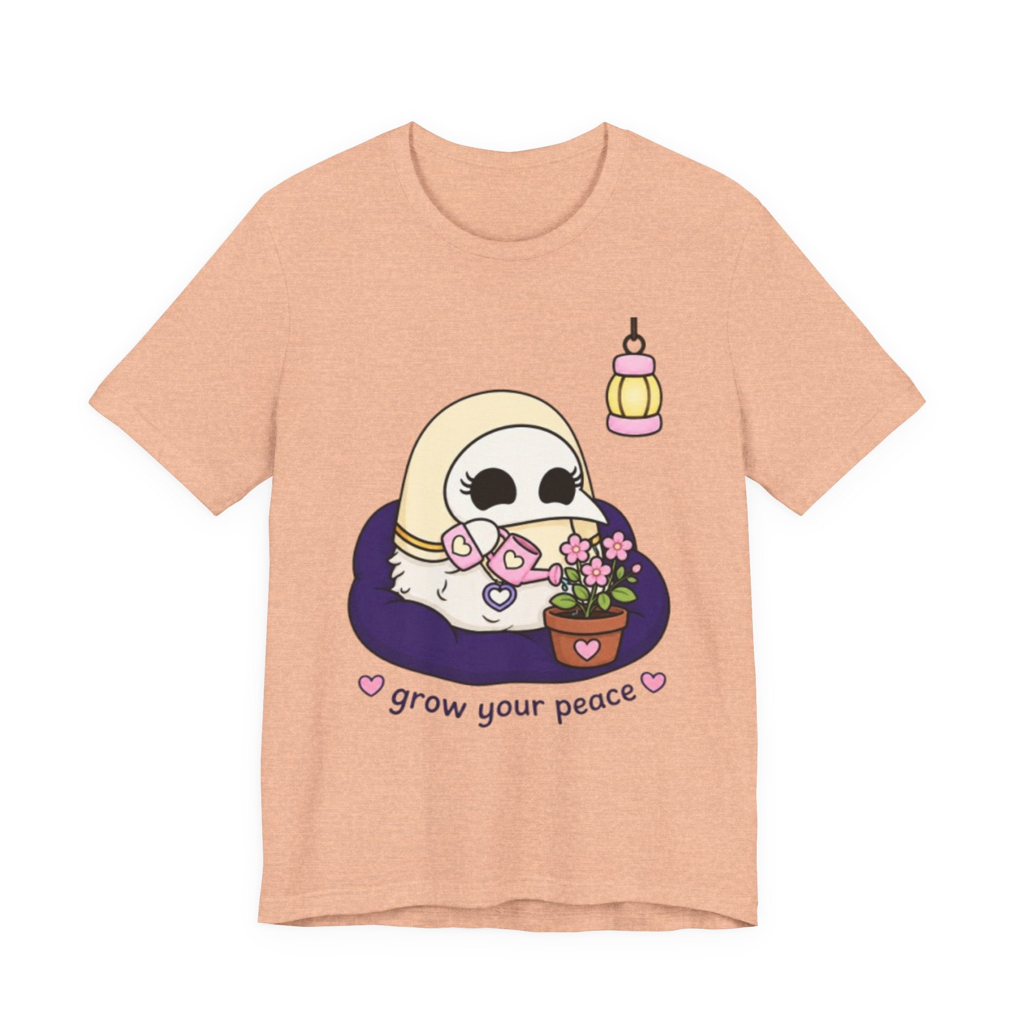 Plague Doctor Grow Your Peace T-Shirt — Cute Dark Aesthetic Plant Lady Hobbies Tee