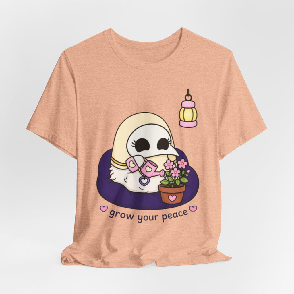 Plague Doctor Grow Your Peace T-Shirt — Cute Dark Aesthetic Plant Lady Hobbies Tee