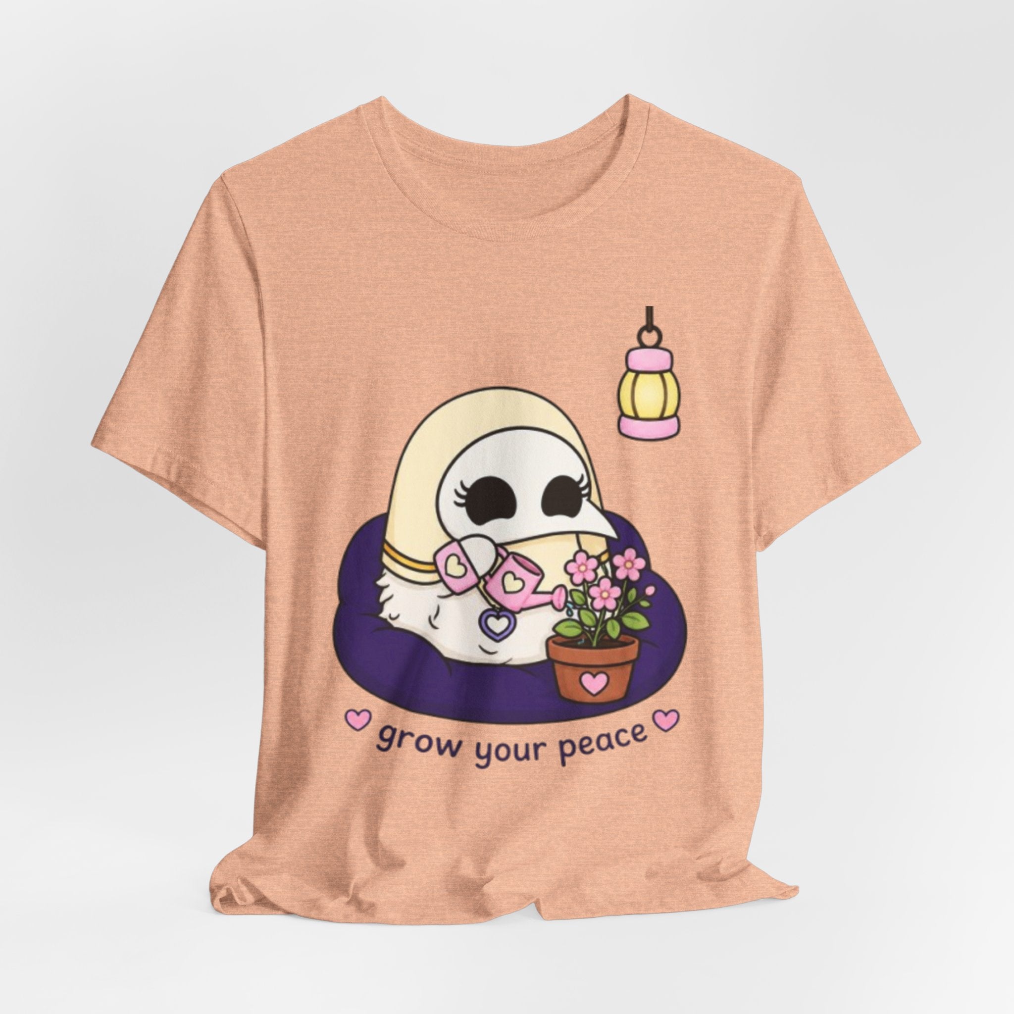 Plague Doctor Grow Your Peace T-Shirt — Cute Dark Aesthetic Plant Lady Hobbies Tee