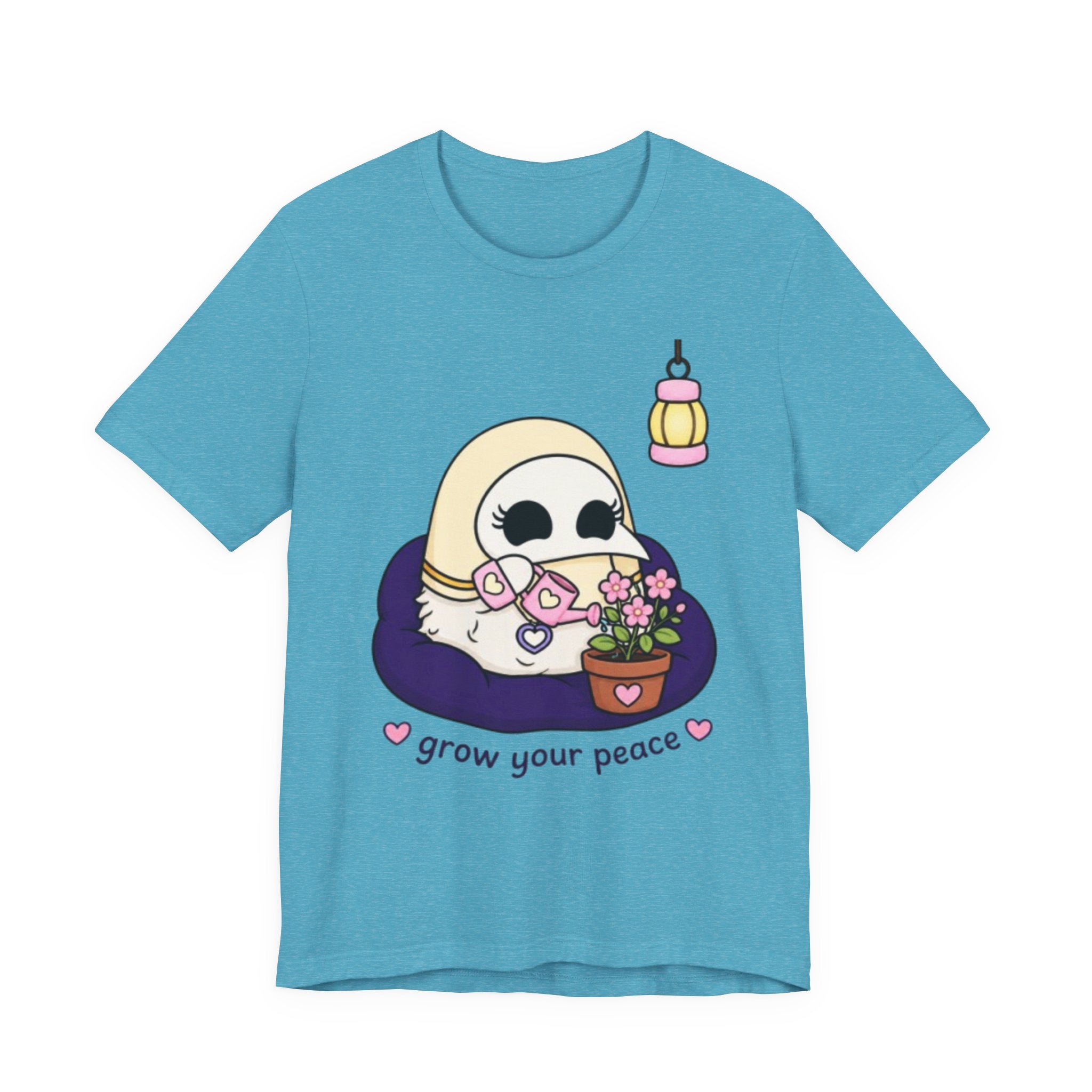 Plague Doctor Grow Your Peace T-Shirt — Cute Dark Aesthetic Plant Lady Hobbies Tee