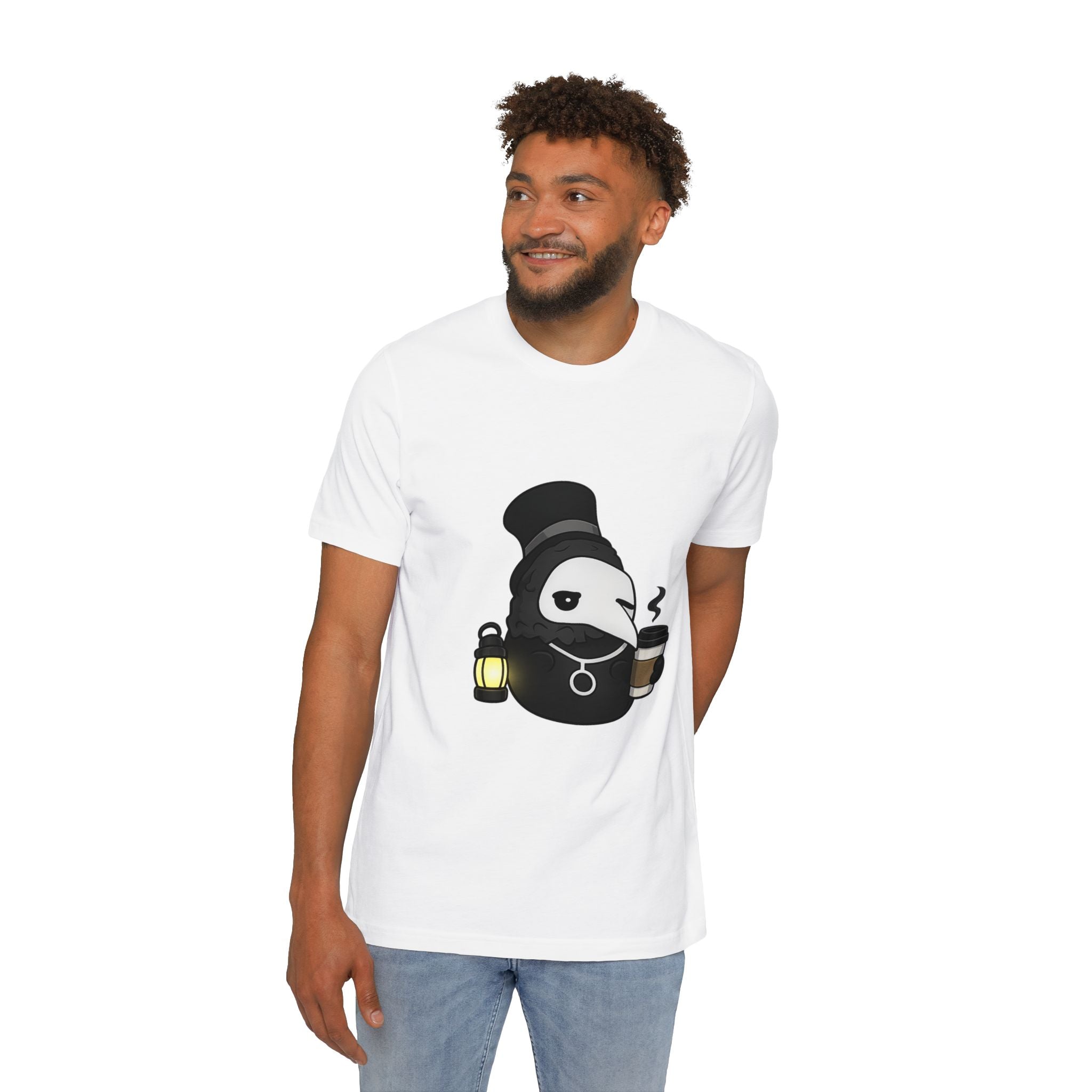 Plague Doctor Coffee Tee — Cute Dark Aesthetic T-Shirt