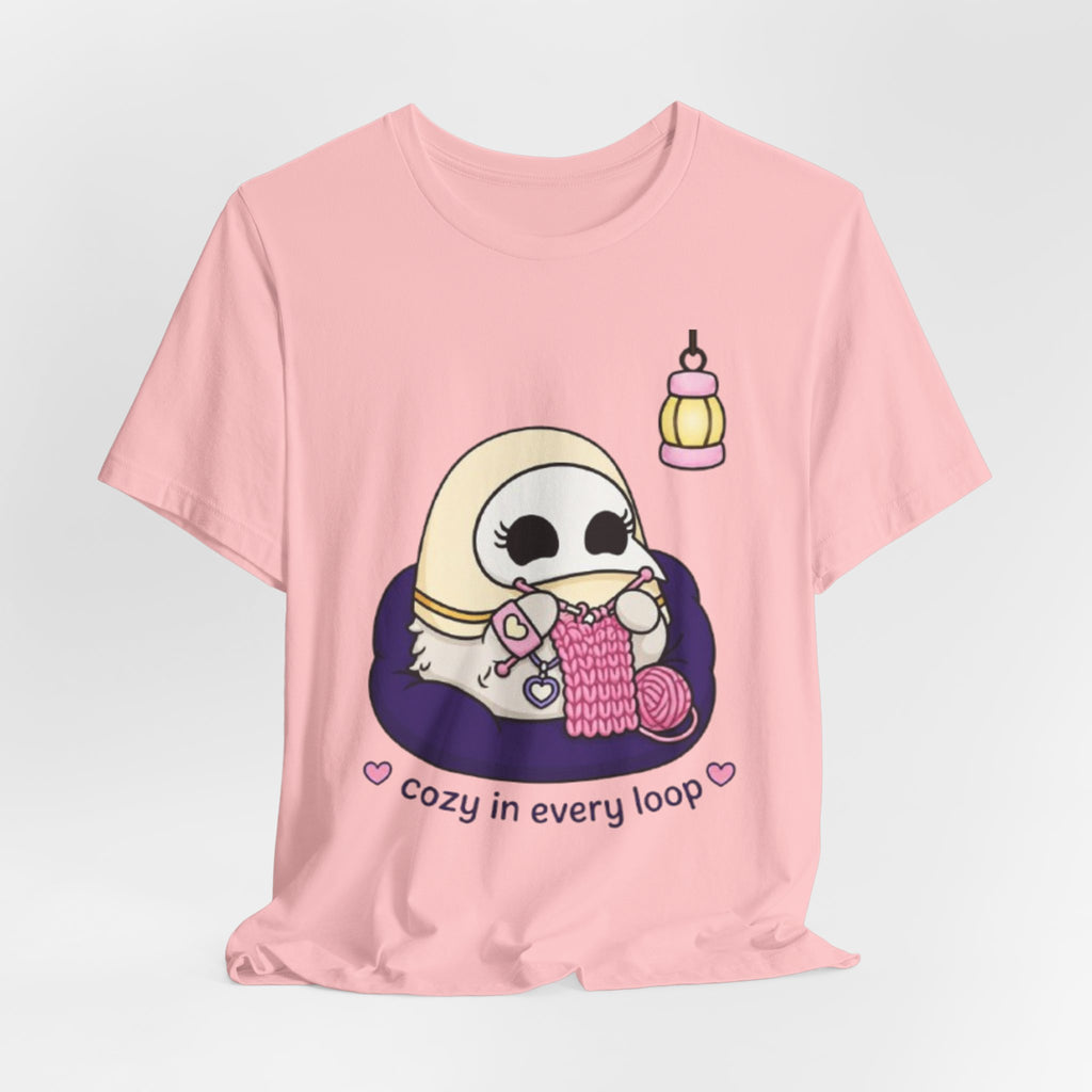 Plague Doctor Cozy Crochet T-Shirt — Cute Dark Aesthetic Crafter Tee