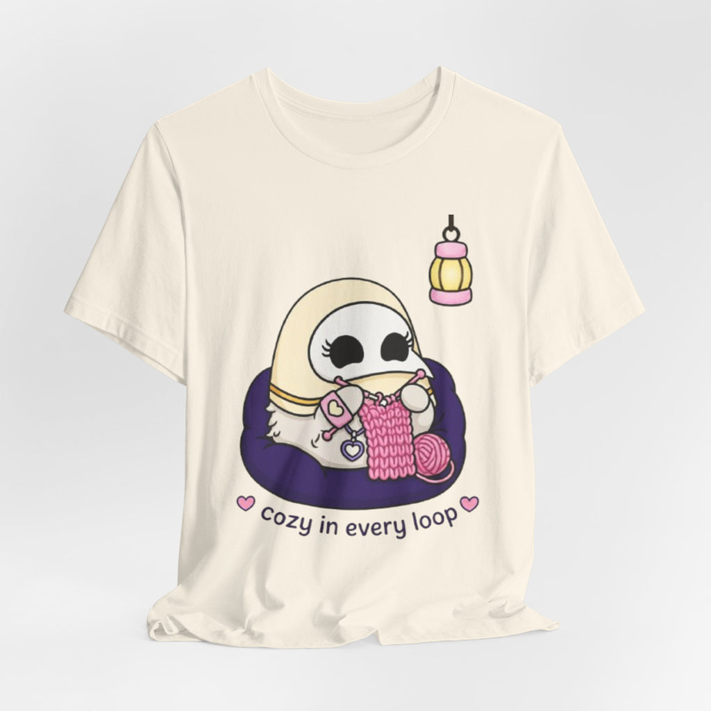 Plague Doctor Cozy Crochet T-Shirt — Cute Dark Aesthetic Crafter Tee
