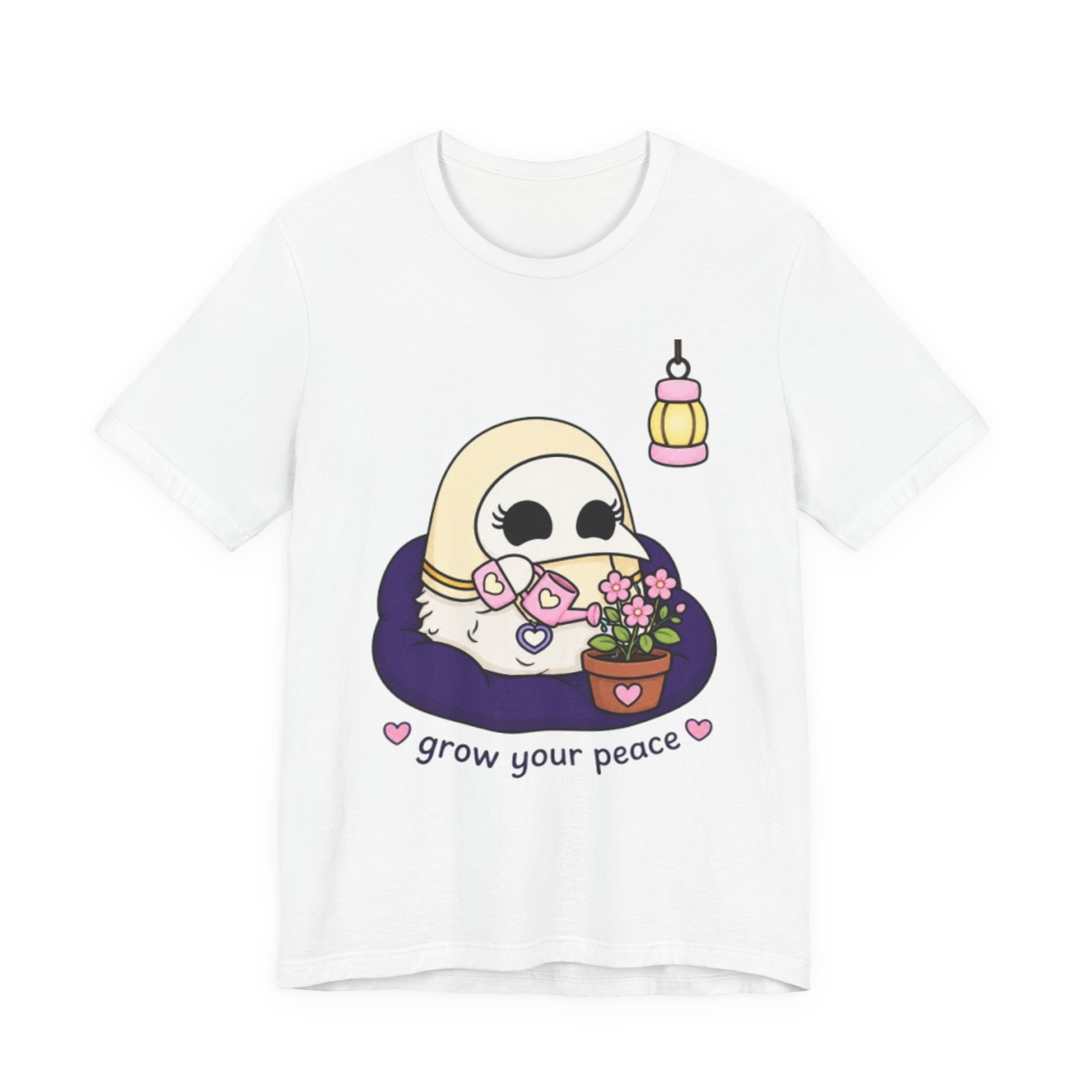 Plague Doctor Grow Your Peace T-Shirt — Cute Dark Aesthetic Plant Lady Hobbies Tee