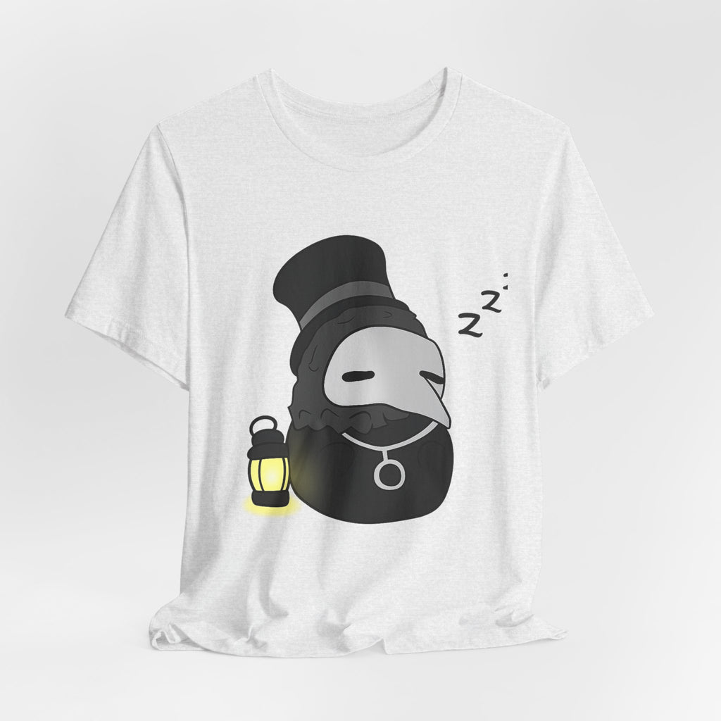 Sleepy Plague Doctor Tee — Cute Gothic Lantern Graphic T-Shirt