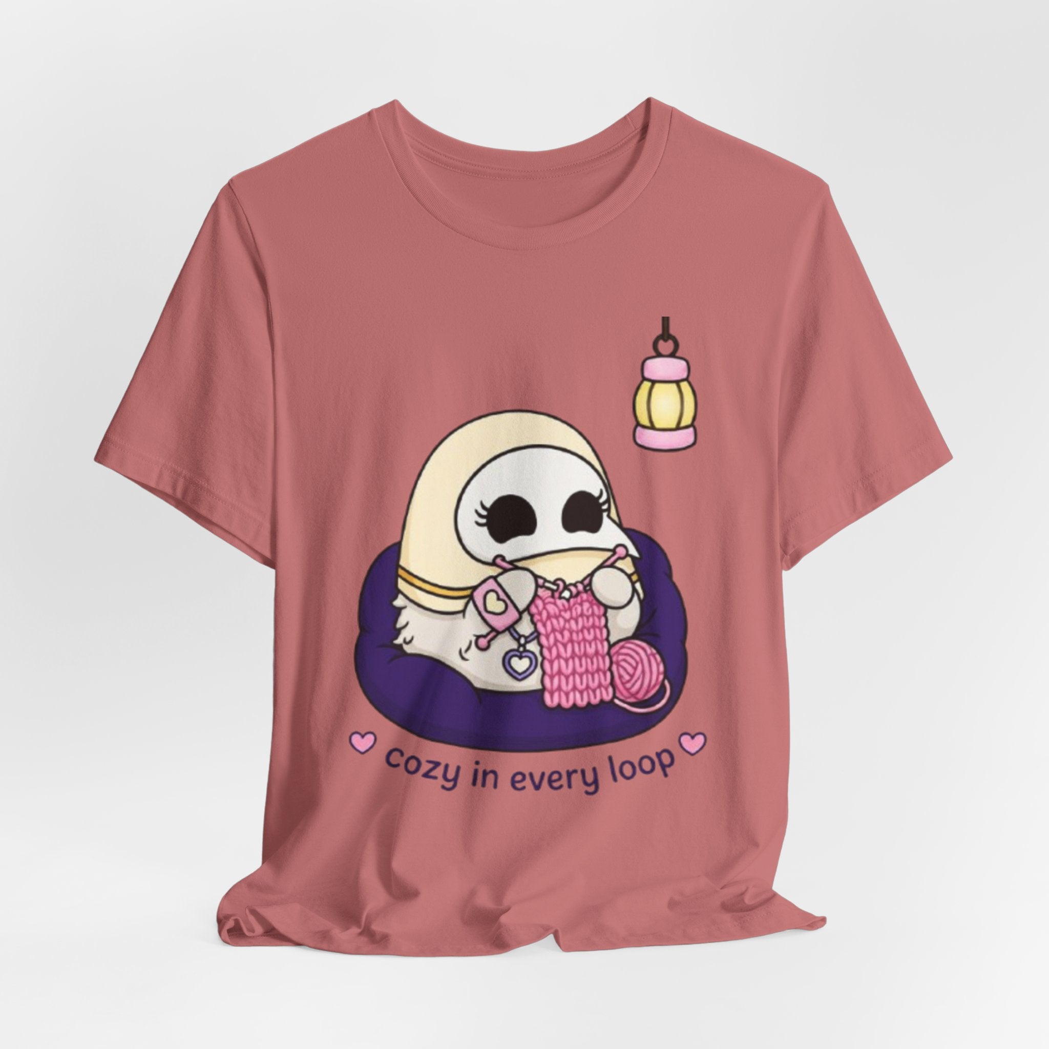 Plague Doctor Cozy Crochet T-Shirt — Cute Dark Aesthetic Crafter Tee