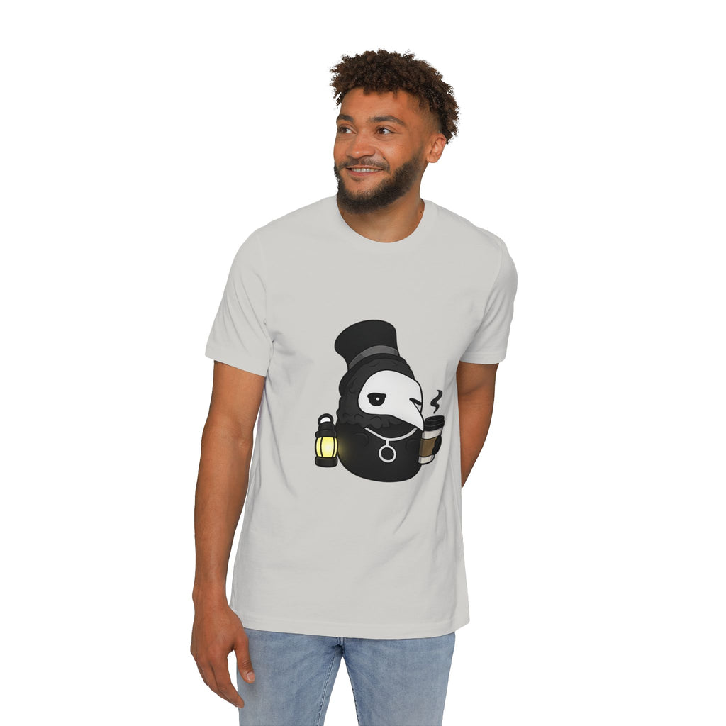 Plague Doctor Coffee Tee — Cute Dark Aesthetic T-Shirt