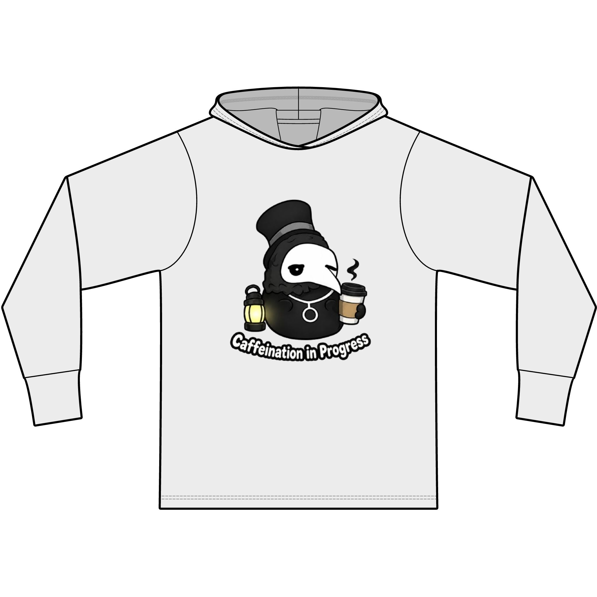 Plague Doctor Coffee Hoodie — One Eye Open Cute Dark Aesthetic Caffeine Sweatshirt