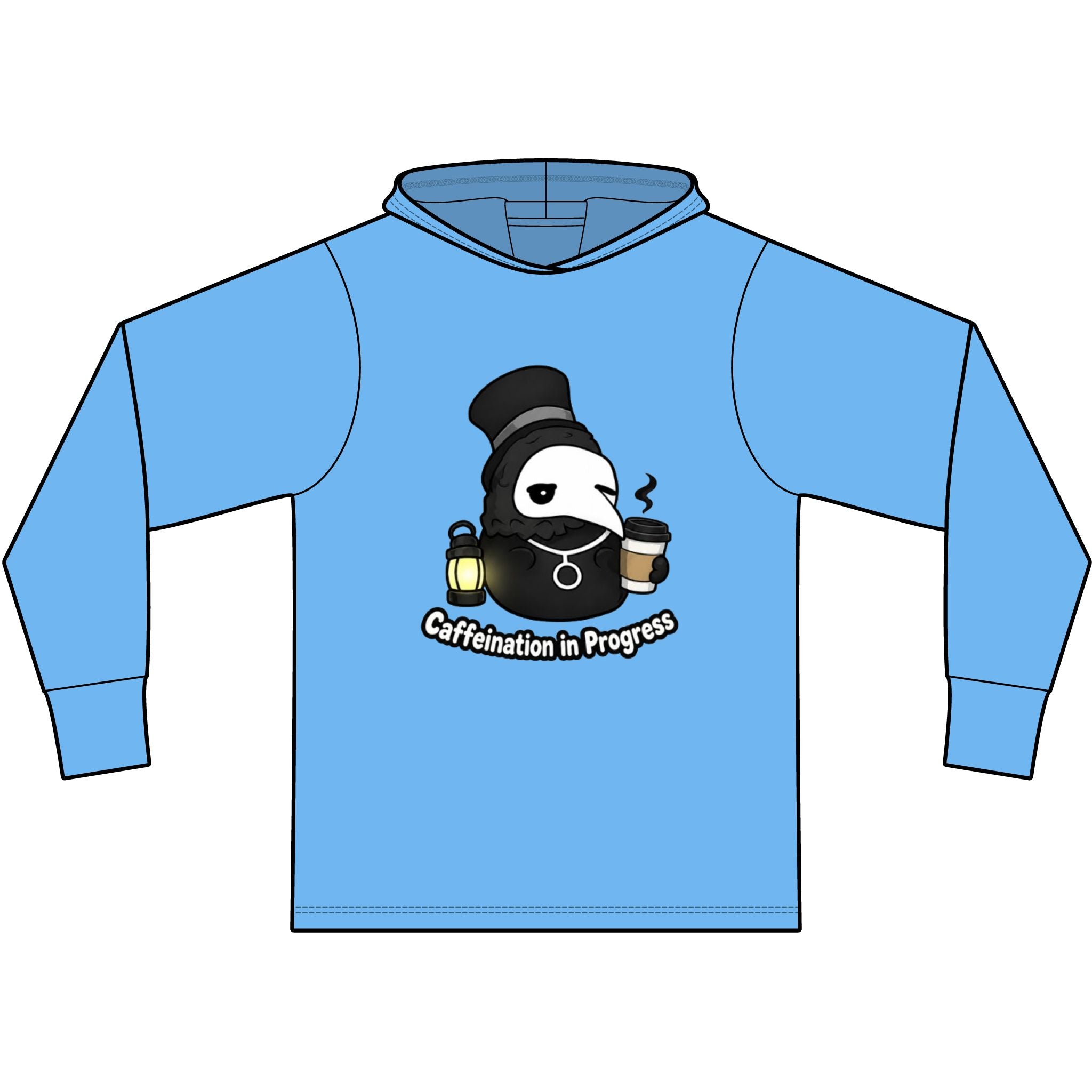 Plague Doctor Coffee Hoodie — One Eye Open Cute Dark Aesthetic Caffeine Sweatshirt