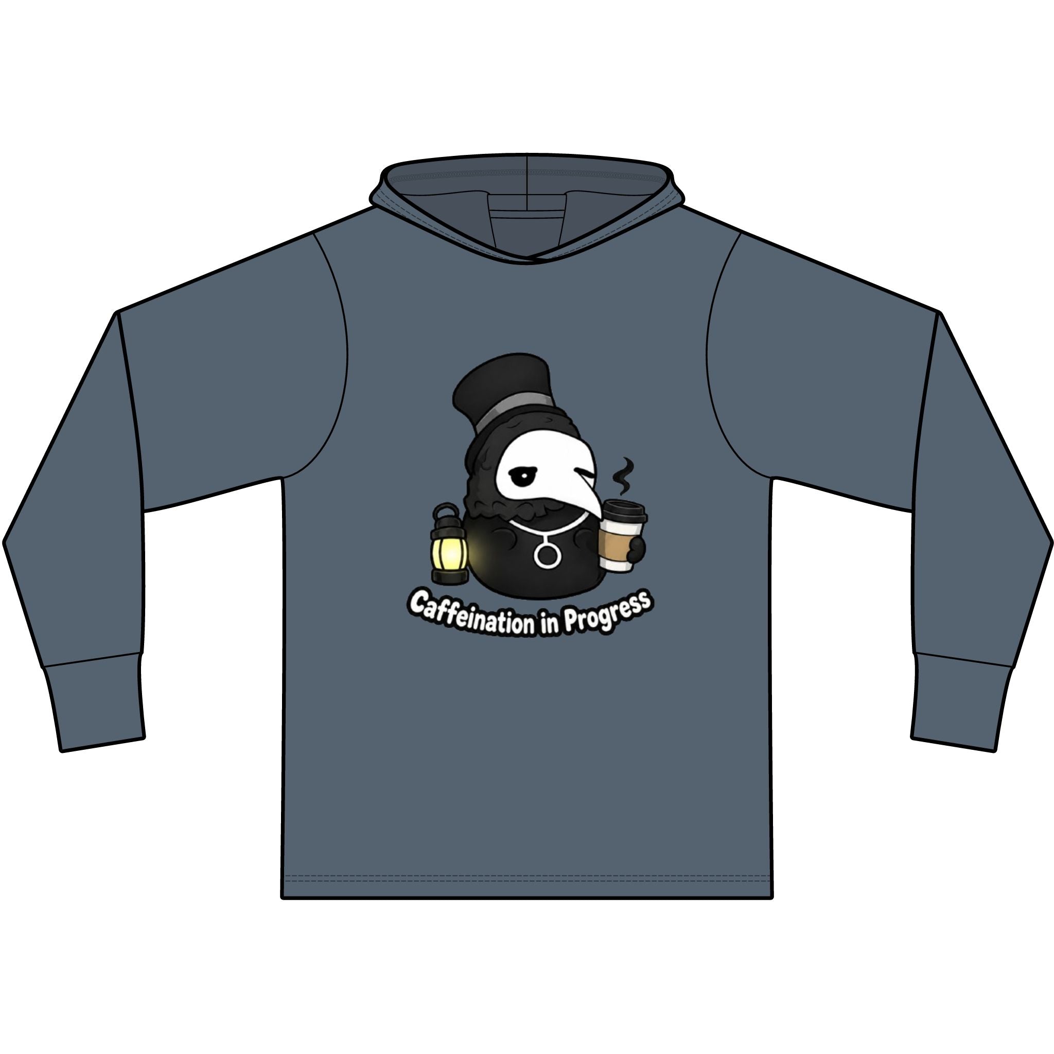 Plague Doctor Coffee Hoodie — One Eye Open Cute Dark Aesthetic Caffeine Sweatshirt
