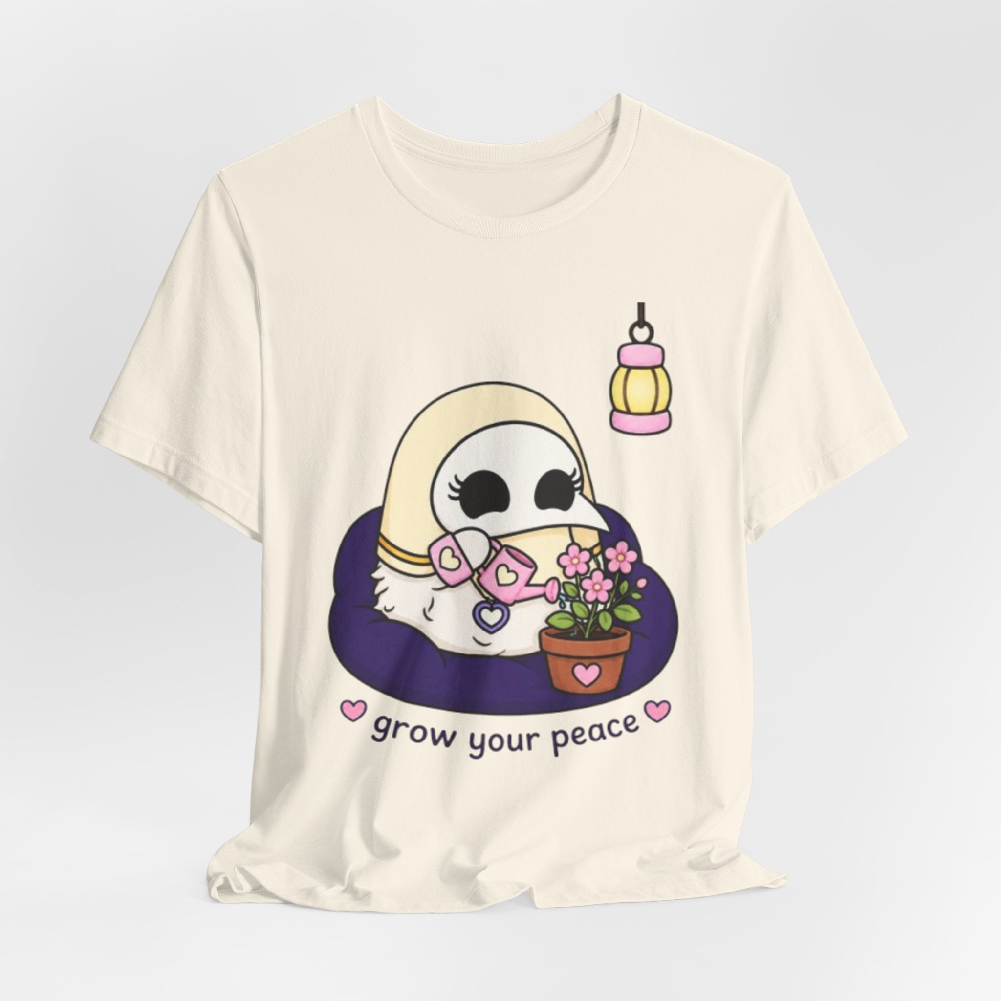 Plague Doctor Grow Your Peace T-Shirt — Cute Dark Aesthetic Plant Lady Hobbies Tee