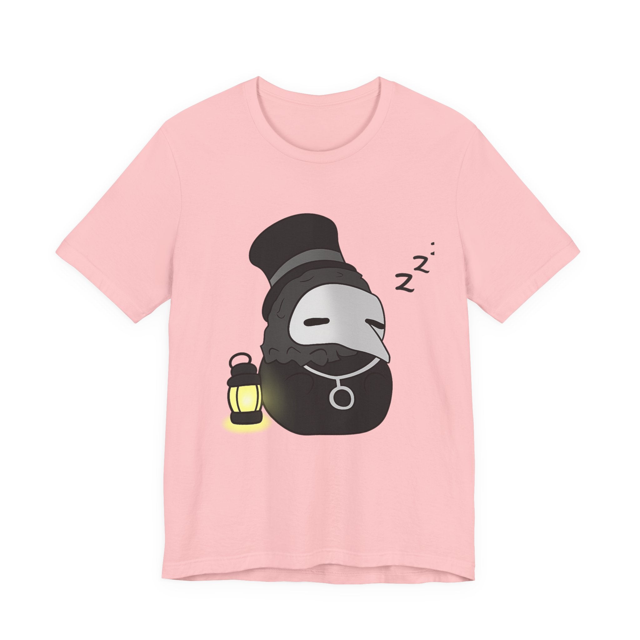 Sleepy Plague Doctor Tee — Cute Gothic Lantern Graphic T-Shirt