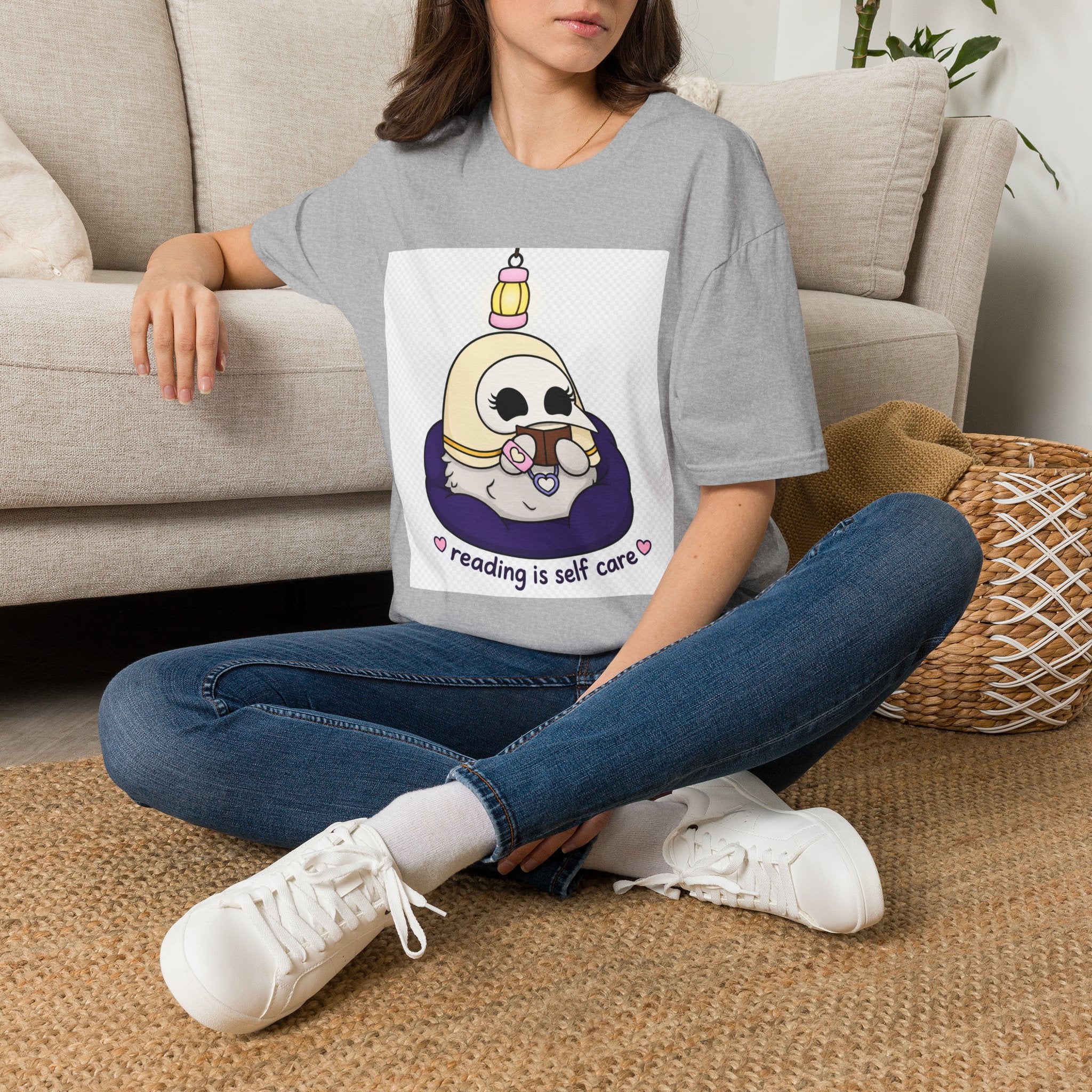 Reading Is Self Care T-Shirt — Cute Plague Doctor with Lantern