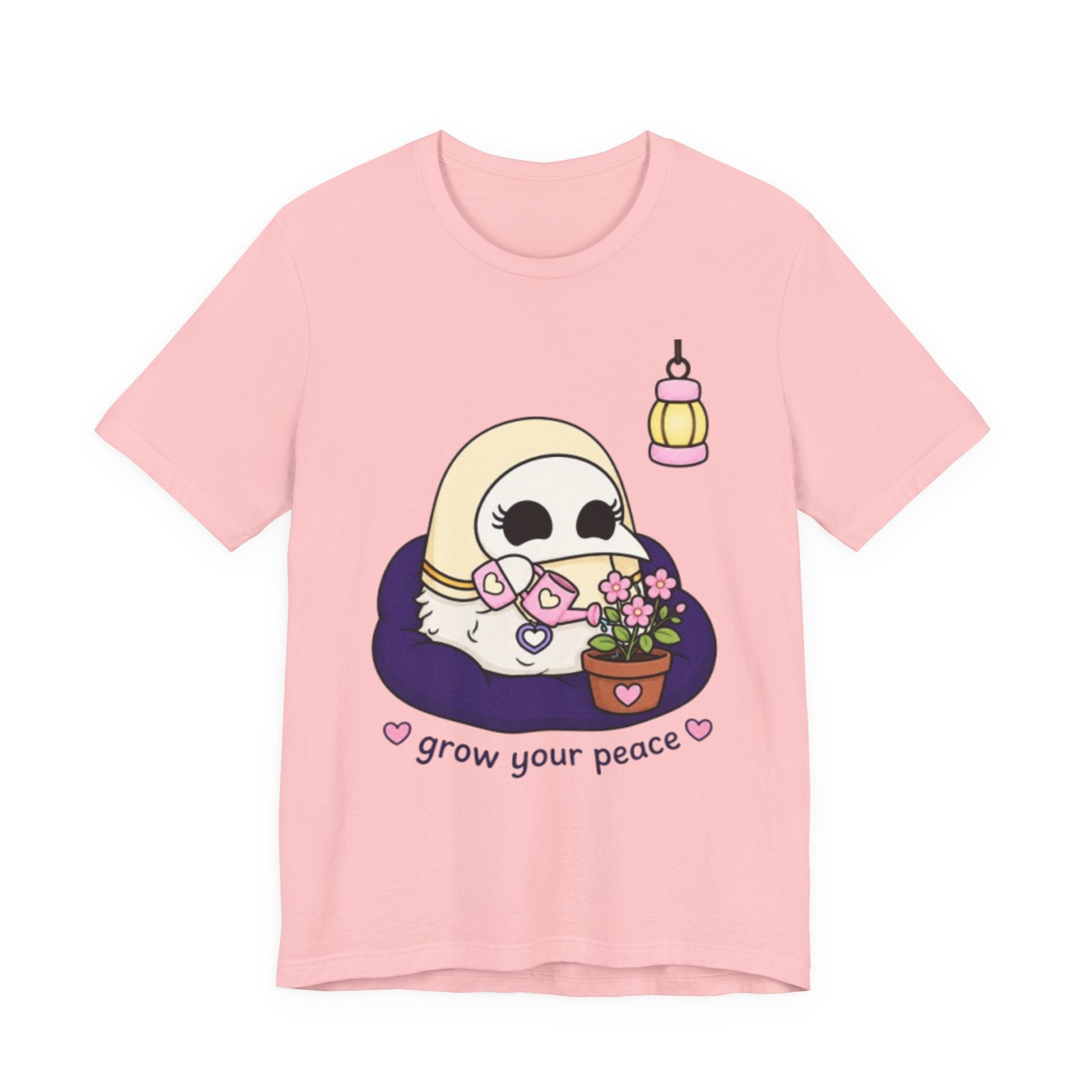 Plague Doctor Grow Your Peace T-Shirt — Cute Dark Aesthetic Plant Lady Hobbies Tee