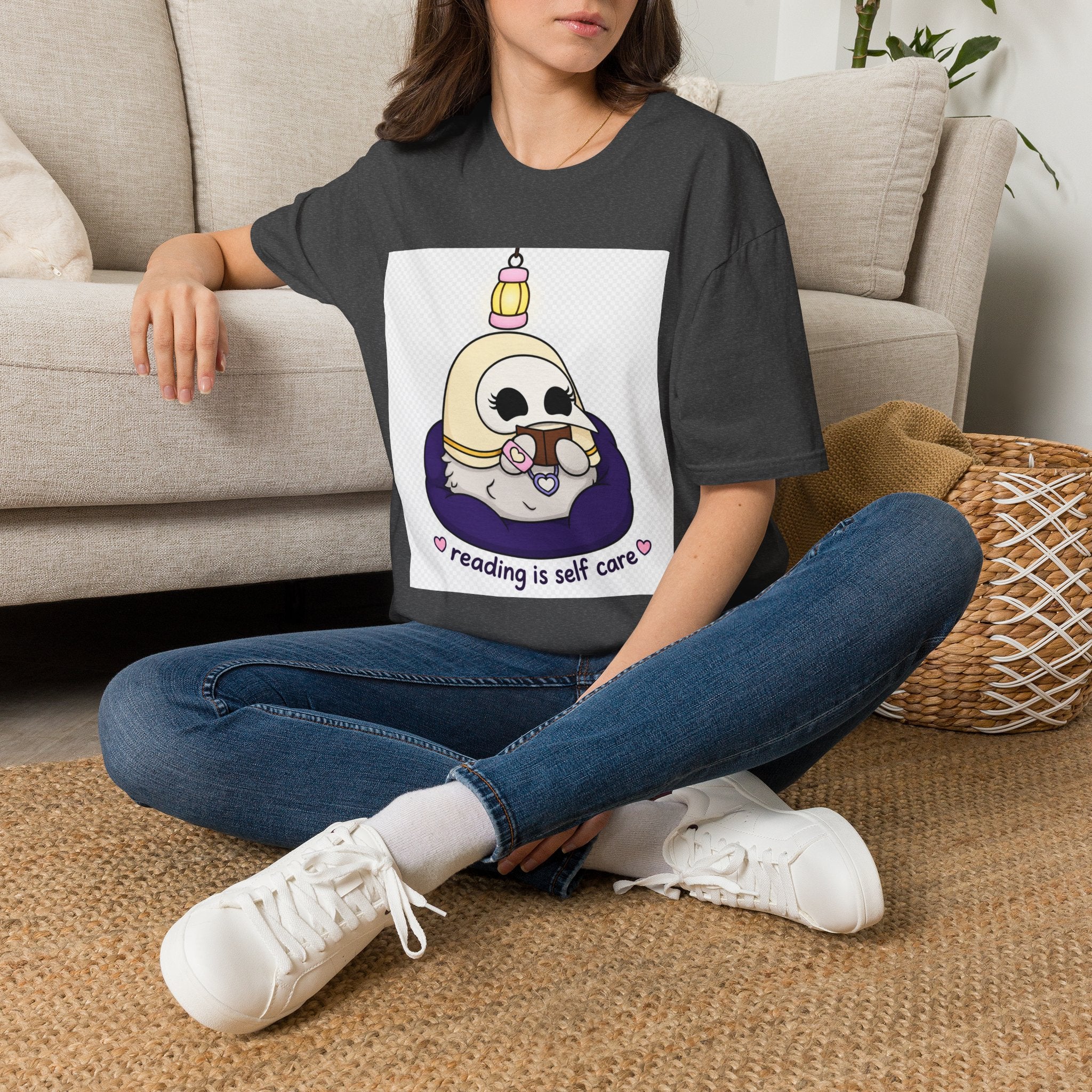 Reading Is Self Care T-Shirt — Cute Plague Doctor with Lantern