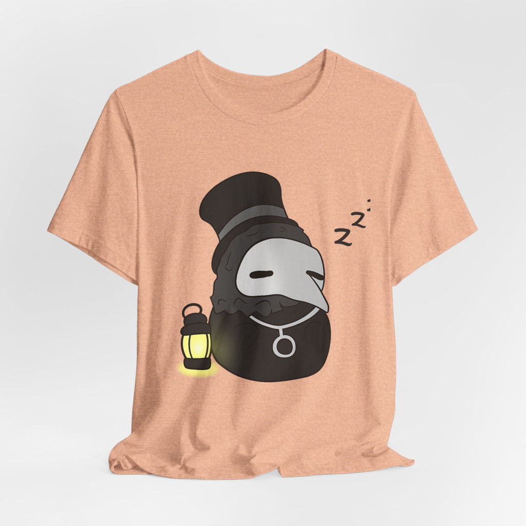 Sleepy Plague Doctor Tee — Cute Gothic Lantern Graphic T-Shirt