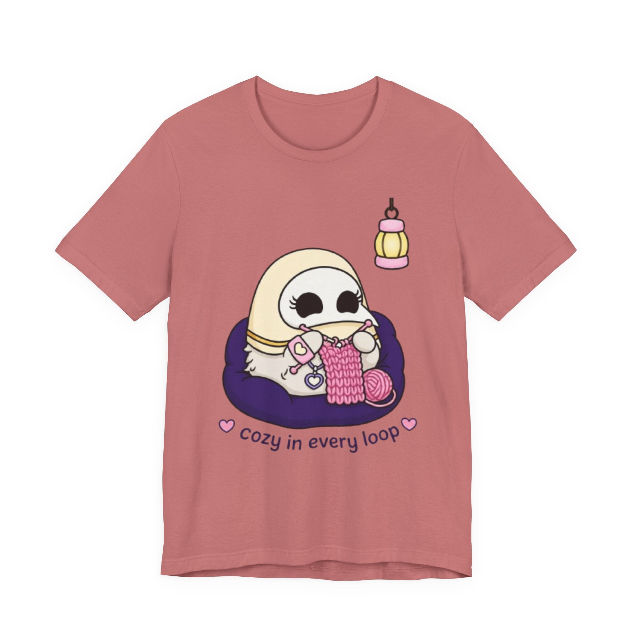 Plague Doctor Cozy Crochet T-Shirt — Cute Dark Aesthetic Crafter Tee
