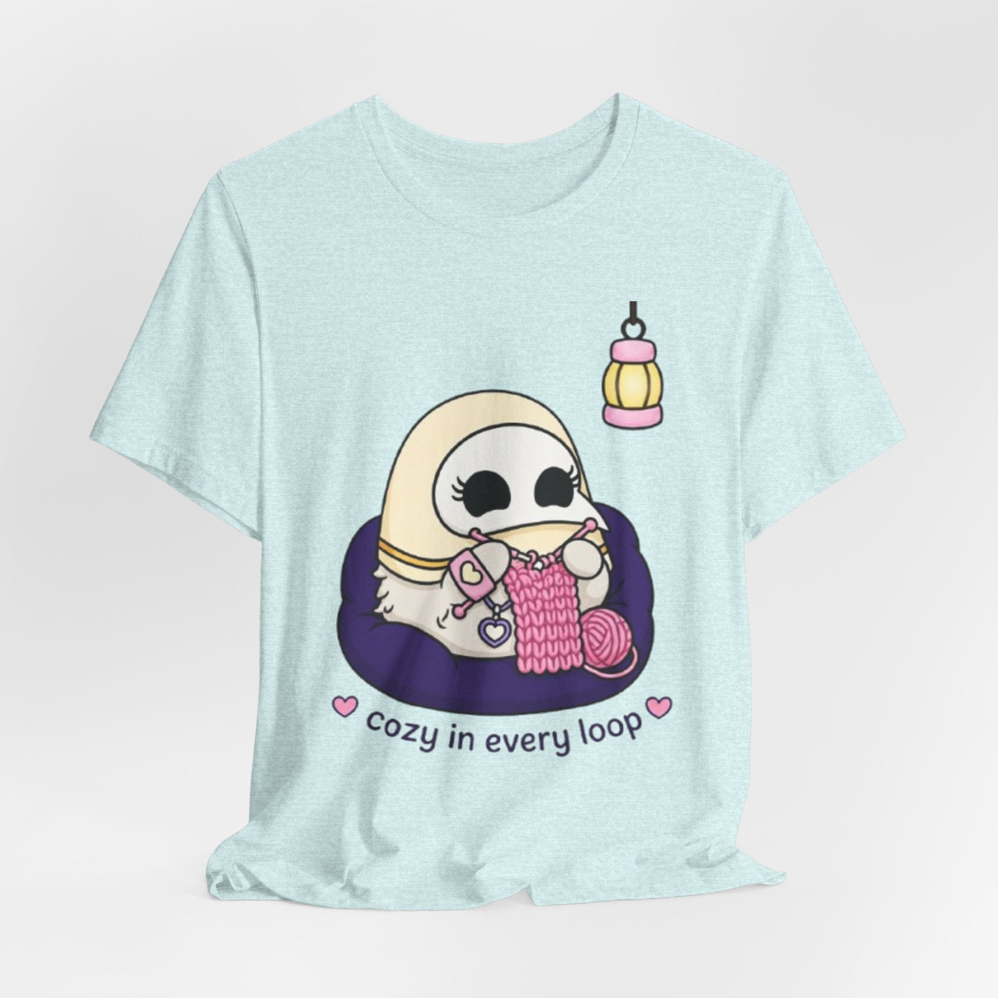 Plague Doctor Cozy Crochet T-Shirt — Cute Dark Aesthetic Crafter Tee