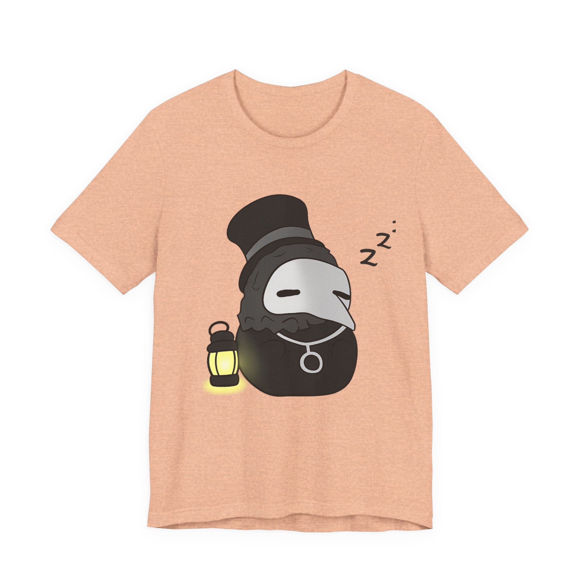 Sleepy Plague Doctor Tee — Cute Gothic Lantern Graphic T-Shirt