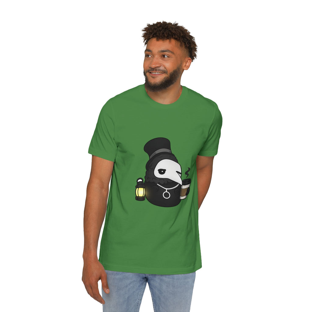 Plague Doctor Coffee Tee — Cute Dark Aesthetic T-Shirt