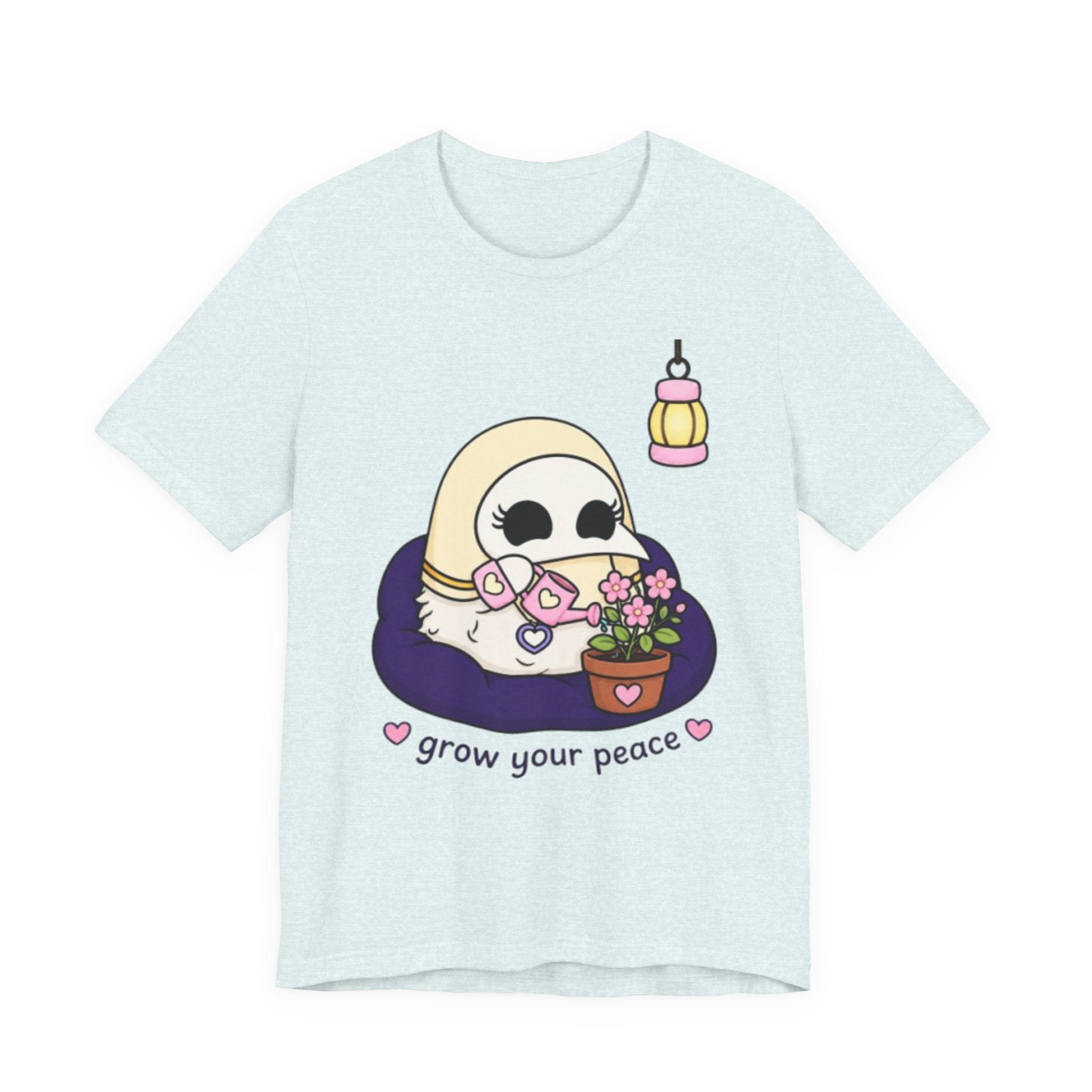 Plague Doctor Grow Your Peace T-Shirt — Cute Dark Aesthetic Plant Lady Hobbies Tee