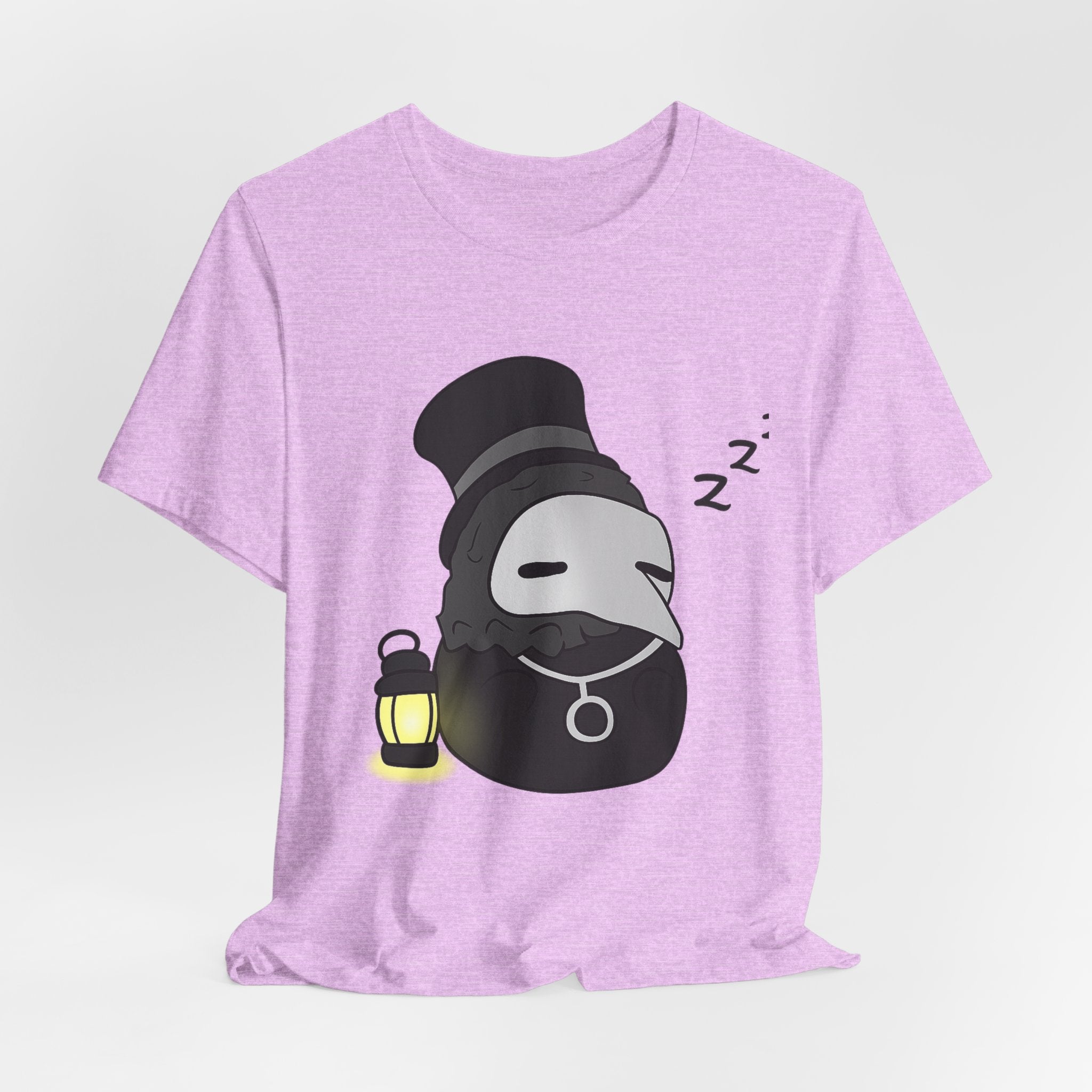 Sleepy Plague Doctor Tee — Cute Gothic Lantern Graphic T-Shirt
