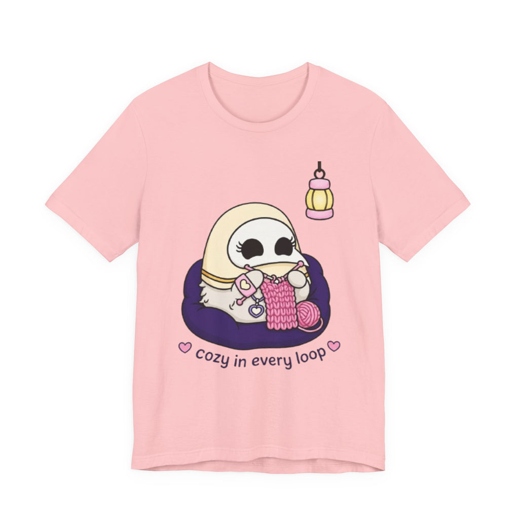 Plague Doctor Cozy Crochet T-Shirt — Cute Dark Aesthetic Crafter Tee