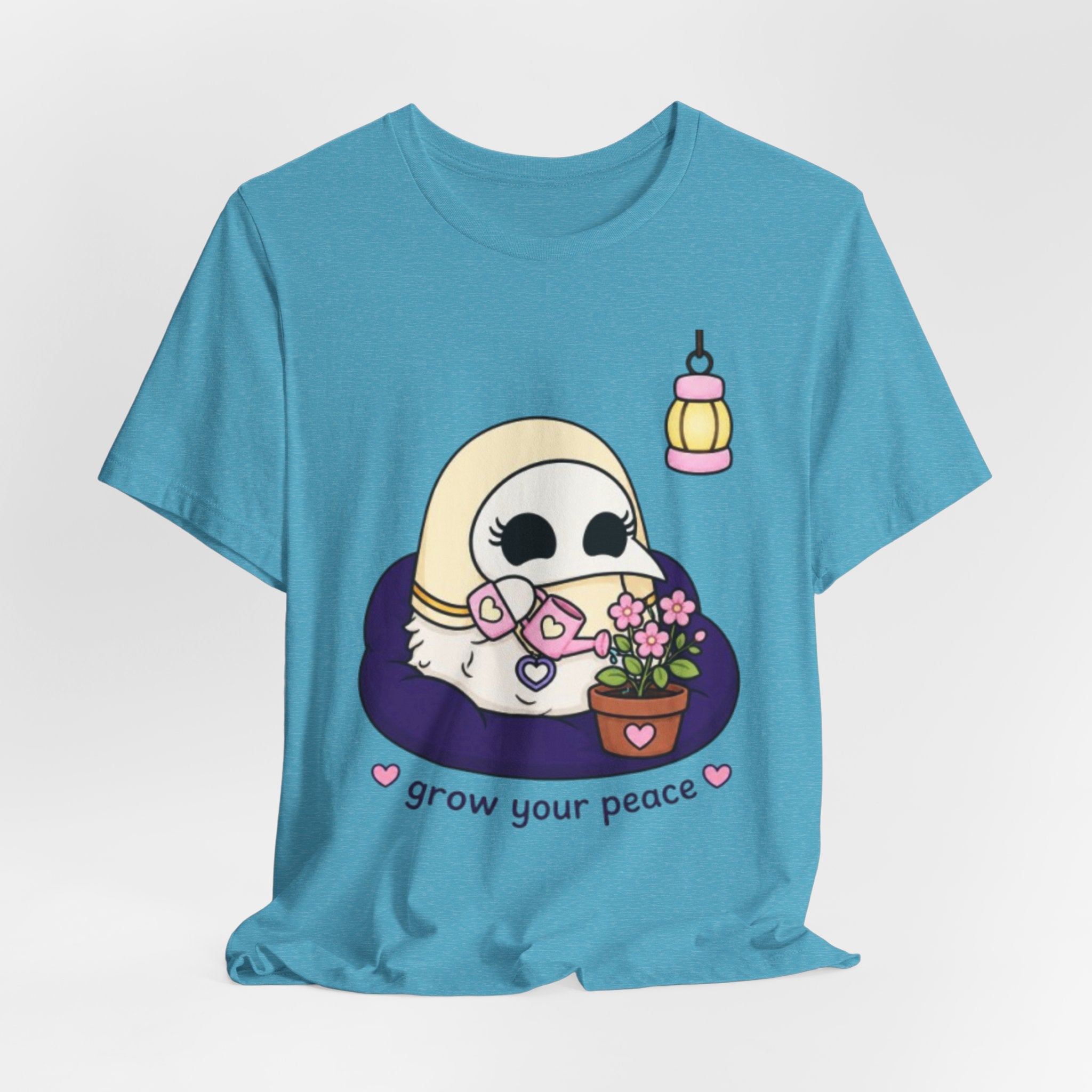 Plague Doctor Grow Your Peace T-Shirt — Cute Dark Aesthetic Plant Lady Hobbies Tee