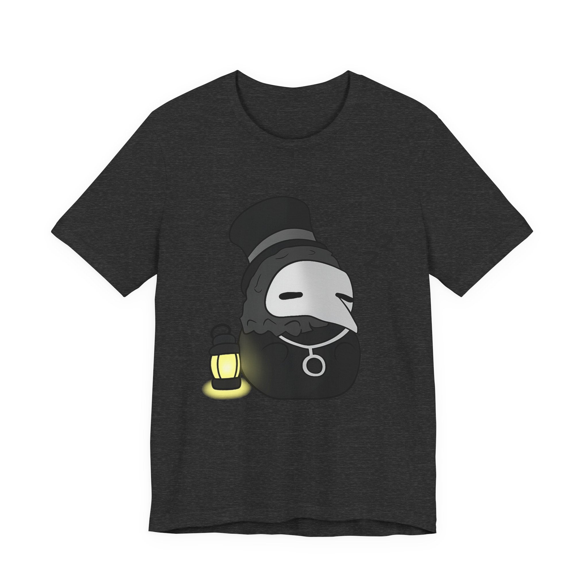 Sleepy Plague Doctor Tee — Cute Gothic Lantern Graphic T-Shirt