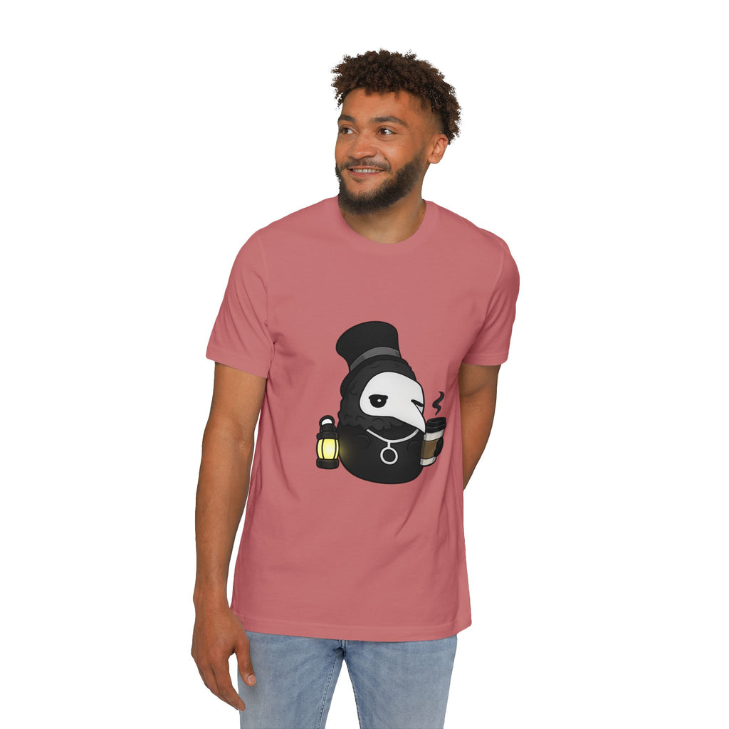Plague Doctor Coffee Tee — Cute Dark Aesthetic T-Shirt