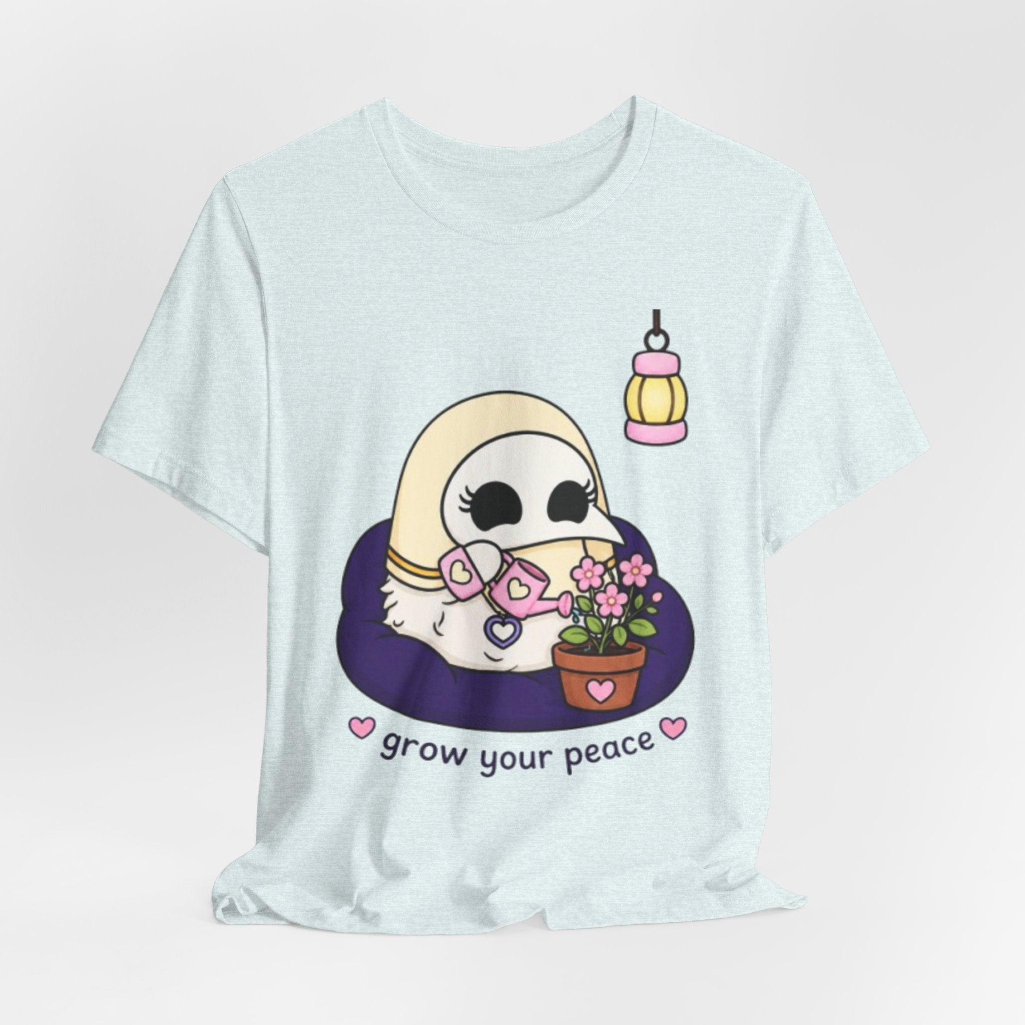 Plague Doctor Grow Your Peace T-Shirt — Cute Dark Aesthetic Plant Lady Hobbies Tee