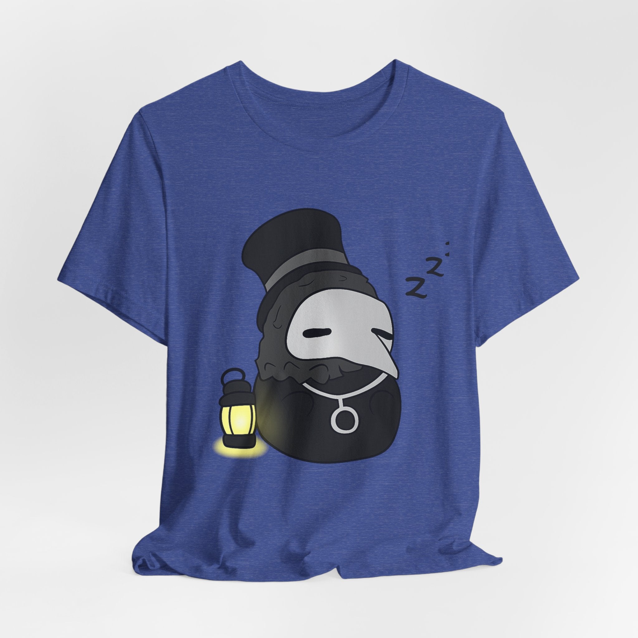 Sleepy Plague Doctor Tee — Cute Gothic Lantern Graphic T-Shirt