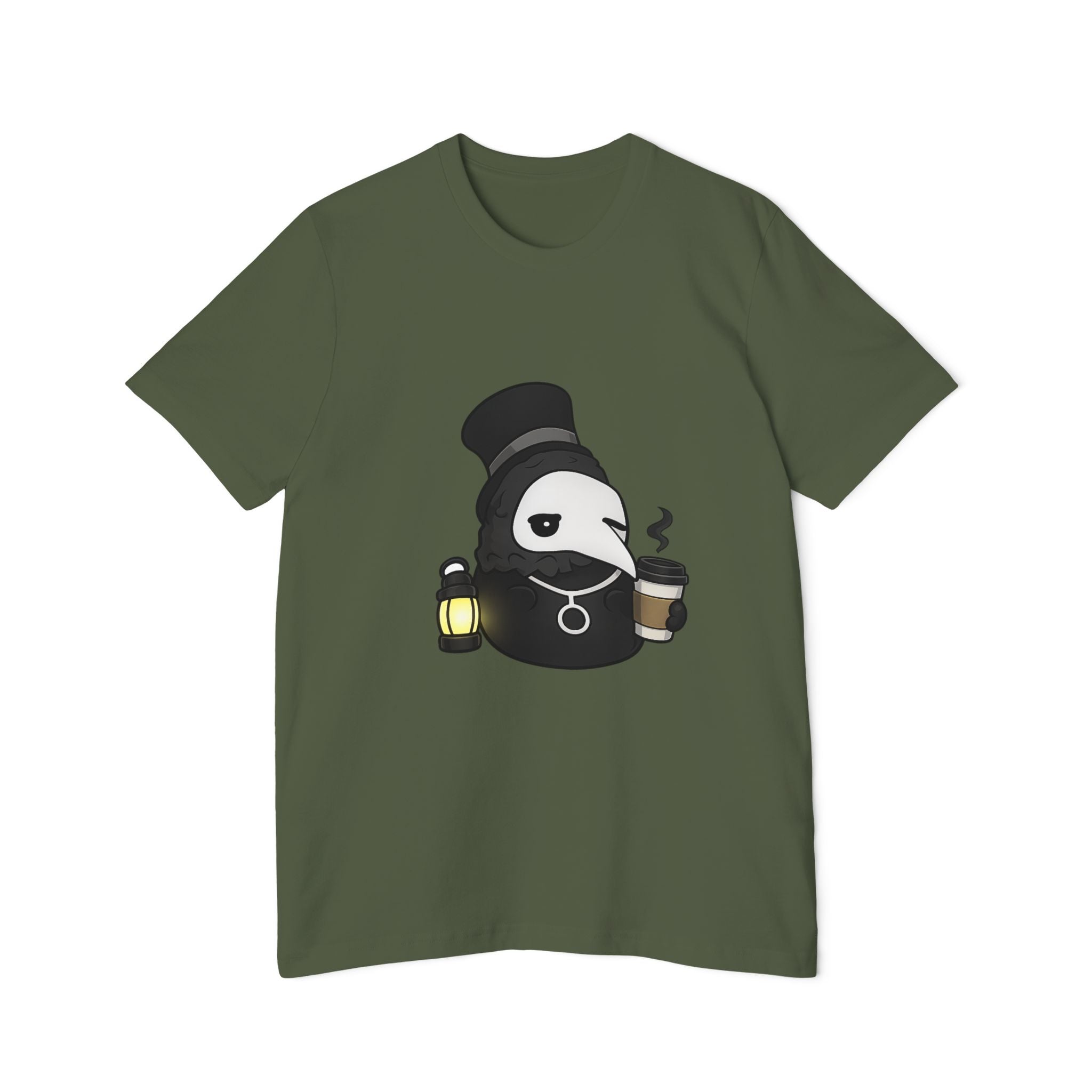 Plague Doctor Coffee Tee — Cute Dark Aesthetic T-Shirt