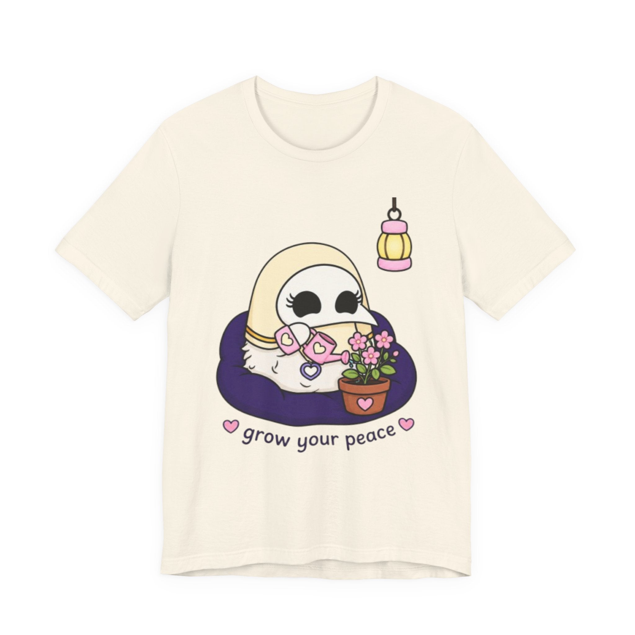 Plague Doctor Grow Your Peace T-Shirt — Cute Dark Aesthetic Plant Lady Hobbies Tee
