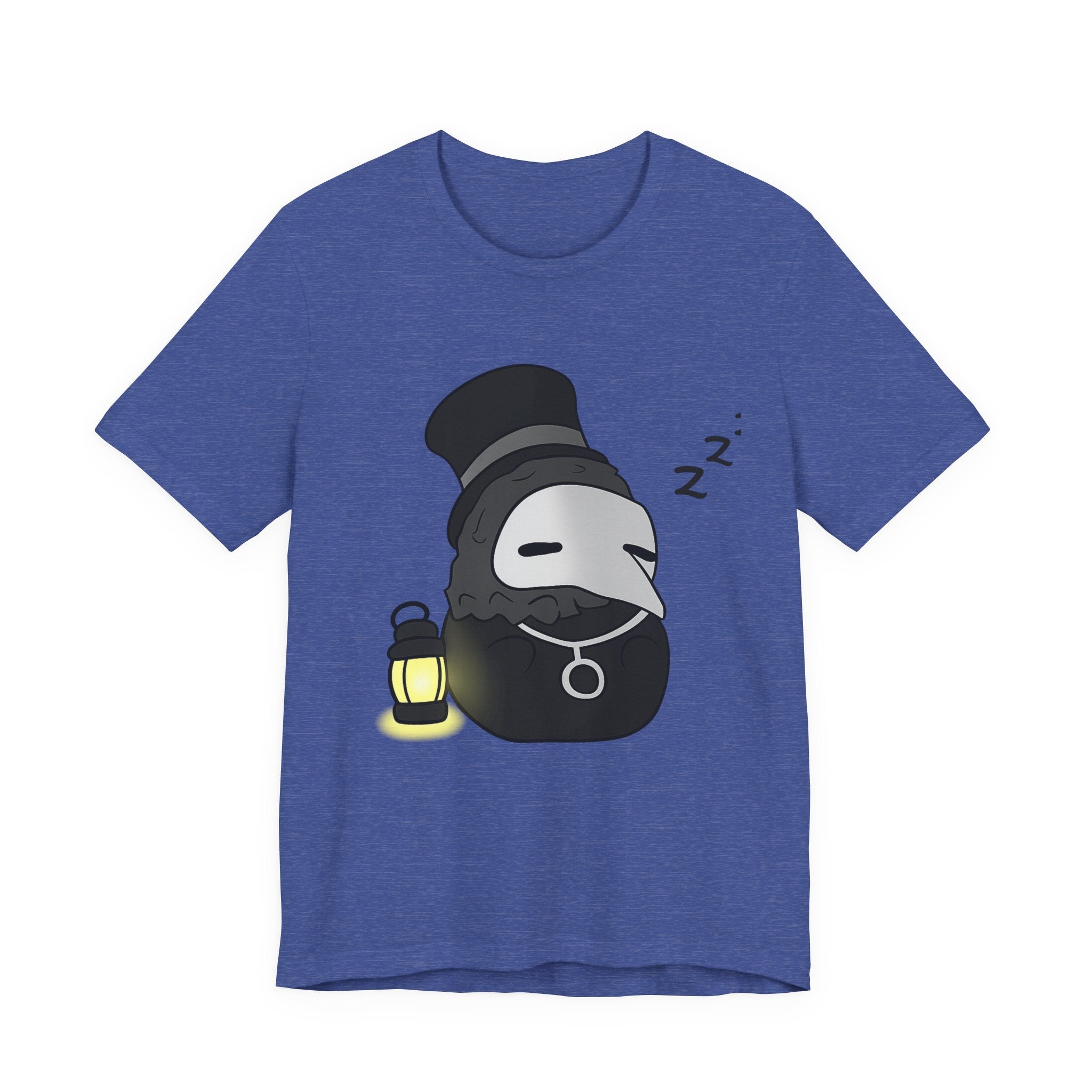 Sleepy Plague Doctor Tee — Cute Gothic Lantern Graphic T-Shirt