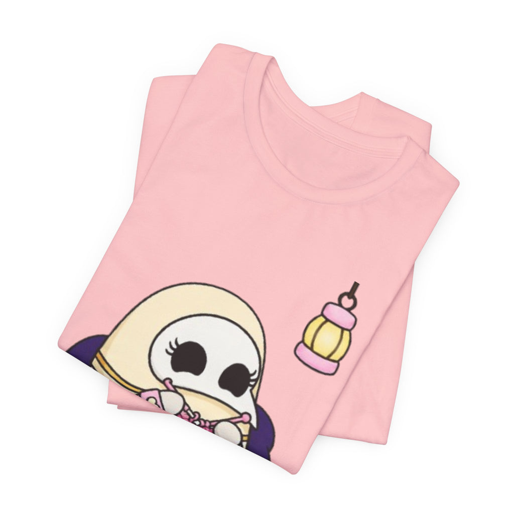Plague Doctor Cozy Crochet T-Shirt — Cute Dark Aesthetic Crafter Tee